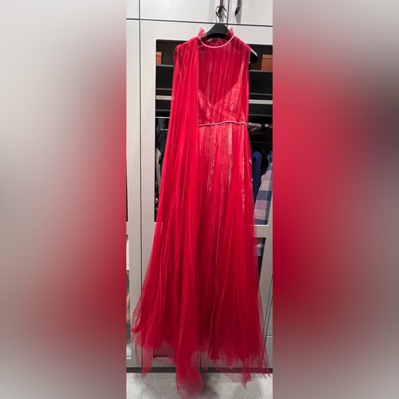 VALENTINO red draped tulle and lace gown IT40 🌹PRICE IS FIRM🌹 - Picture 12 of 16